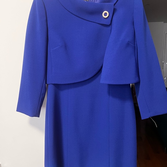 Tahari Arthur S. Levine Royal Blue Dress and Jacket Set - Picture 2 of 2